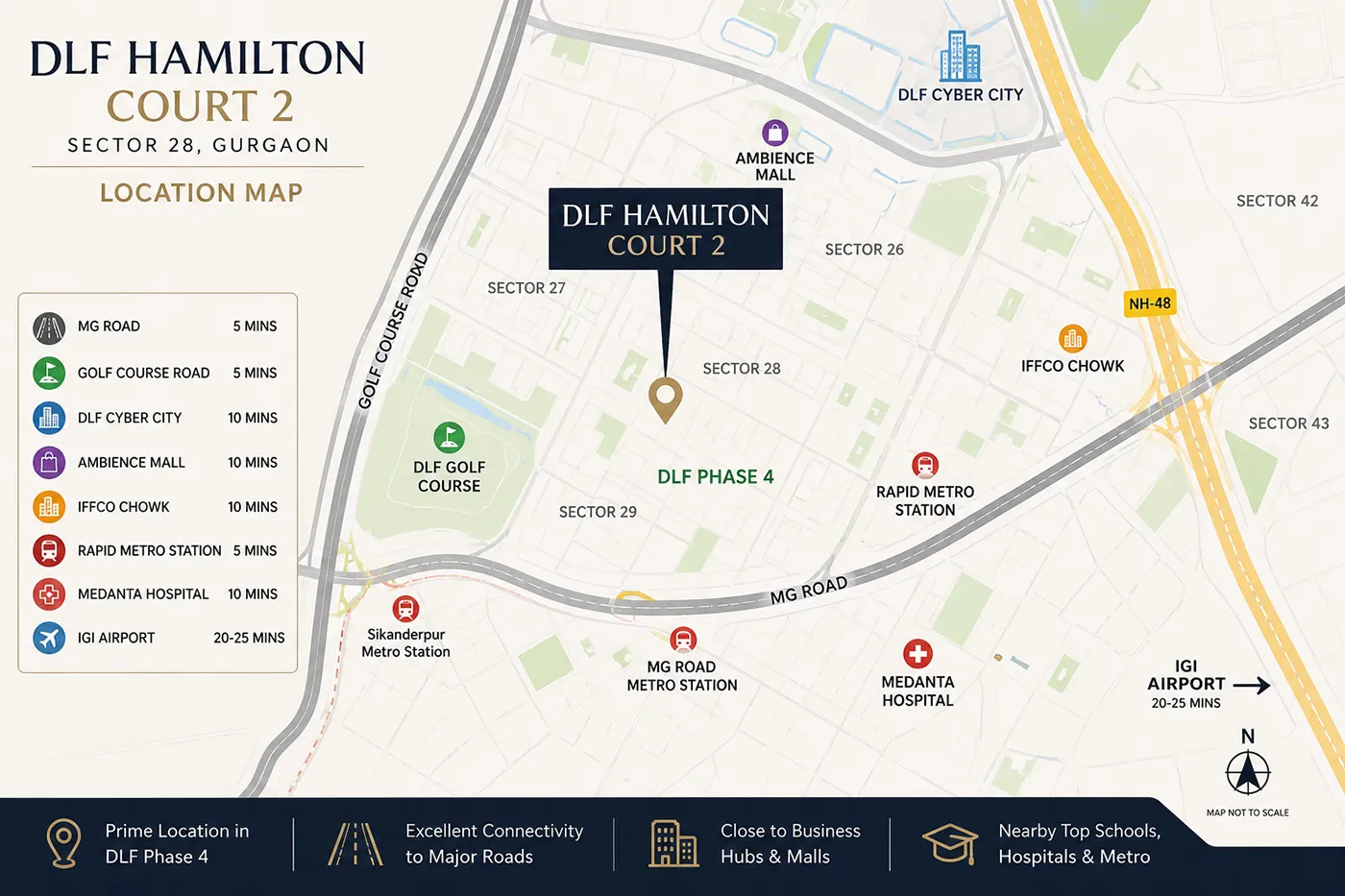 DLF Hamilton Court 2 Location Map